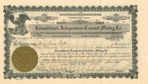 Consolidated Independent-Calumet Mining Co. - Stock Certificate